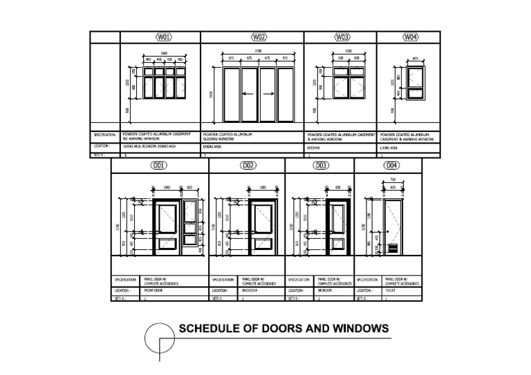 Schedule of Doors and Windows | PDF | Window | Homogeneous Chemical ...