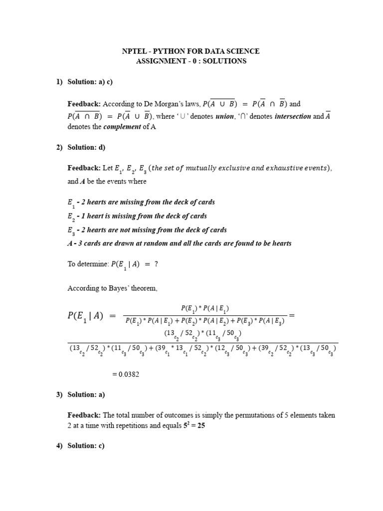 Assignment0 Sol PDS July2021 | PDF | Mean | Standard Deviation