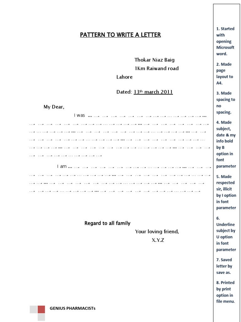 Letter Writing Format Guide | PDF | Religion & Spirituality