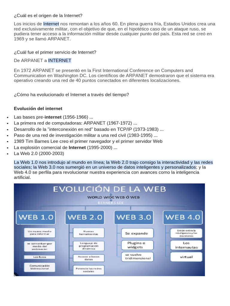Origen e historia de Internet | PDF | Internet | Blog