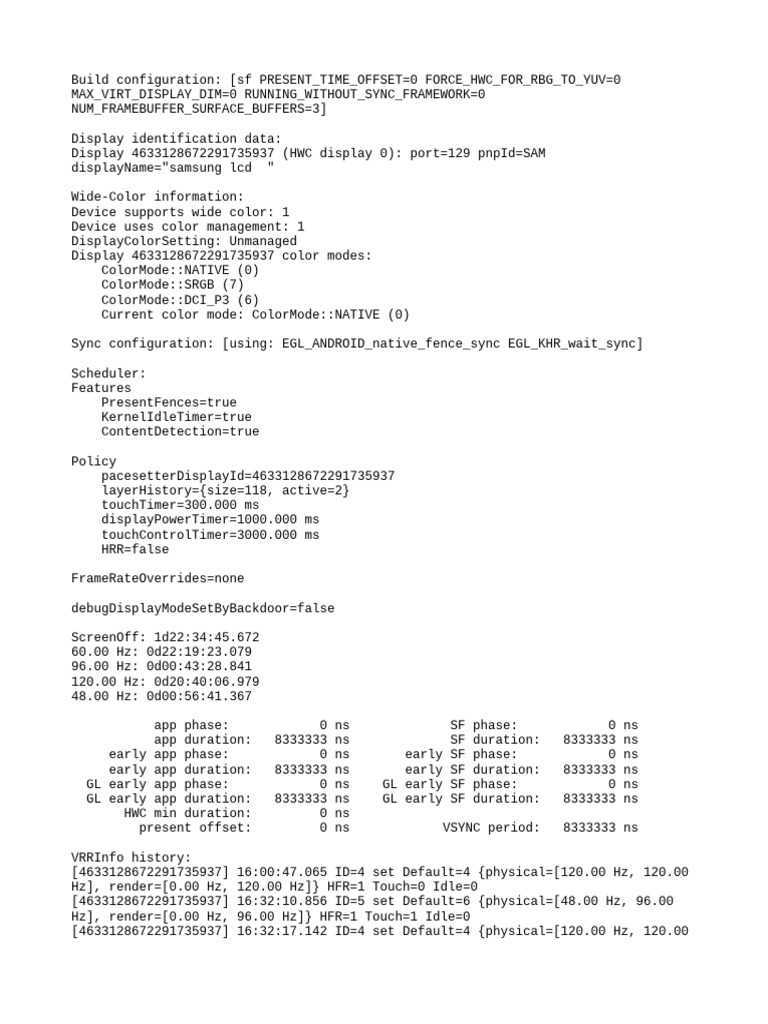 Display Configuration and Sync Data | PDF | Display Technology | Video