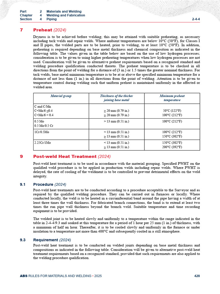 Preheating and PWHT for Welding Standards | PDF | Welding | Construction