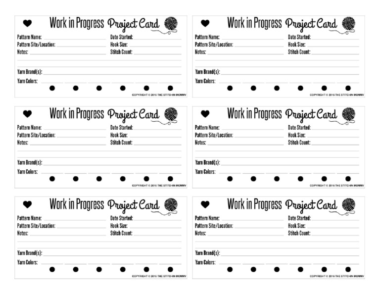 Work in Progress Project Card | PDF