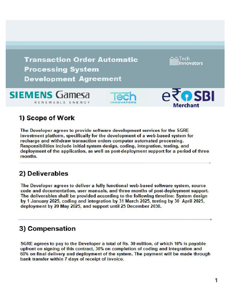 SGRE Transaction Order Automatic Processing System Development ...