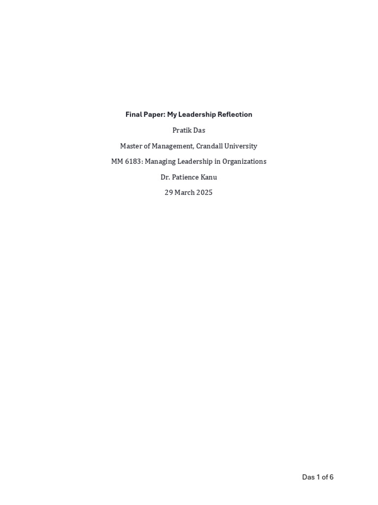 Week 1 Foundations of Leadership (Chapters 1-3) - Expanded | PDF ...