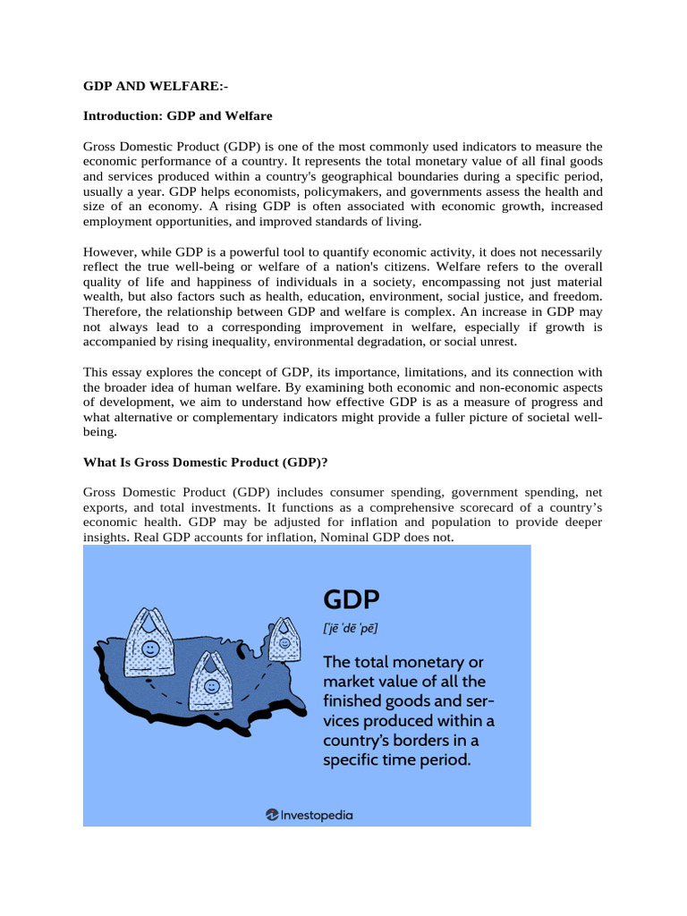 Gdp and Welfare Eco (Annual Project) | PDF | Cost Of Living | Gross ...