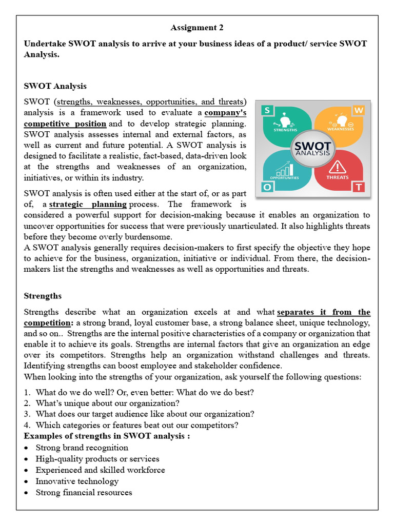 SWOT Analysis for Business Strategy | PDF | Swot Analysis | Risk