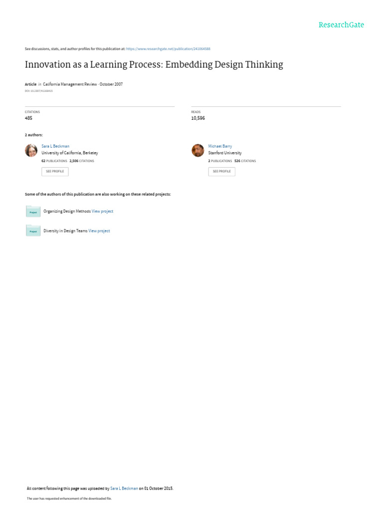 Innovation and Design Thinking Process | PDF | Learning Styles ...