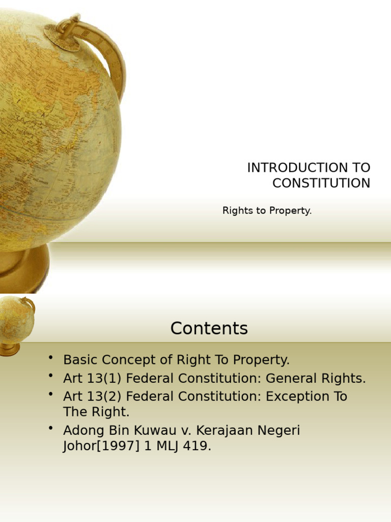 Article 13 Rights To Property | PDF | Eminent Domain | Right To Property