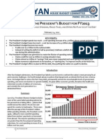 House Budget Committee’s analysis of the President’s FY 2013 budget 