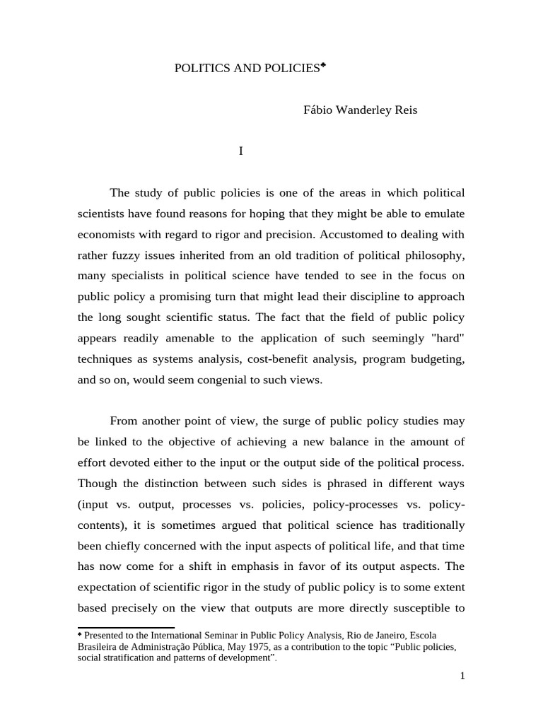 Public Policy Analysis in Political Science | PDF | Rationality | Economics