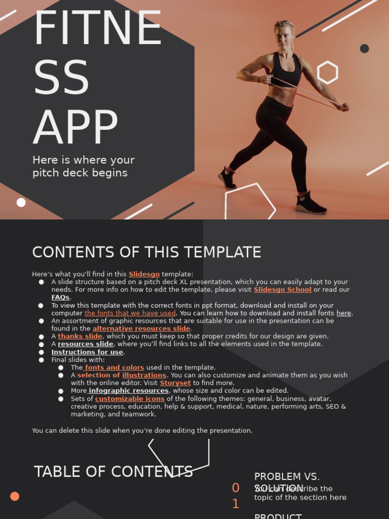 Fitness App Pitch Deck Template | PDF | Planets | Solar System
