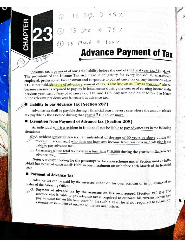 Advance Payment of Tax | PDF