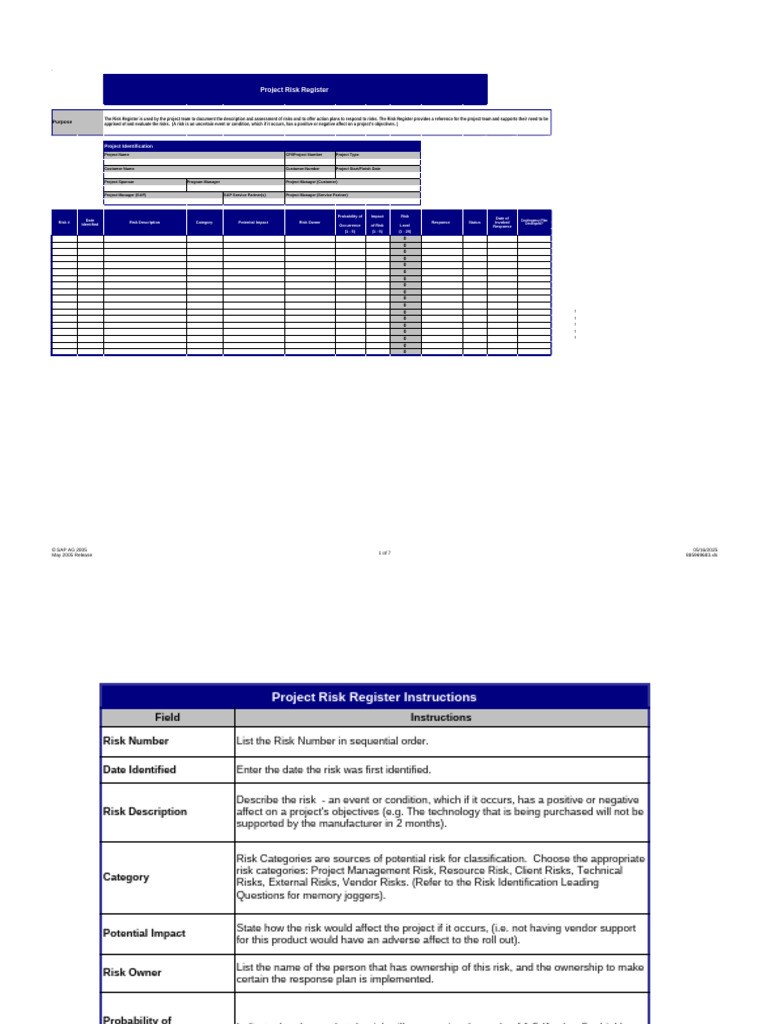 Project Risk and Response Log - PM Solutions and SAP - Anna's Archive ...