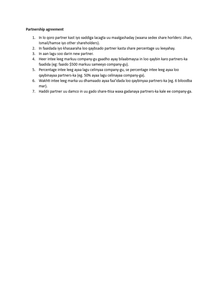 Partnership Agreement | PDF