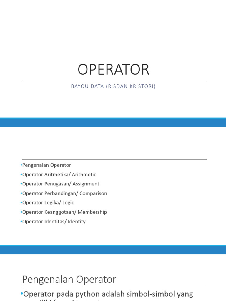 Operator Penugasan dan Perbandingan Python | PDF
