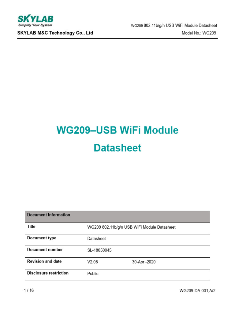 WG209-Product-Specification | PDF | Ieee 802.11 | Wi Fi