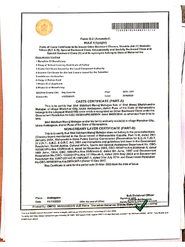 Castcertificate | PDF