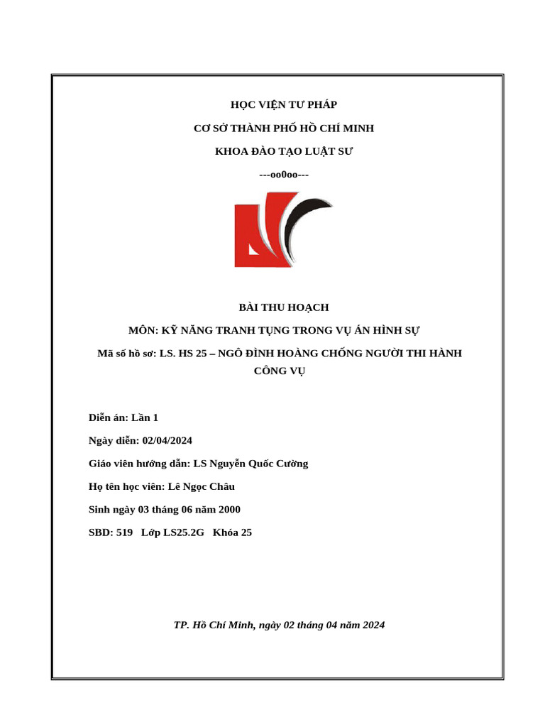 BTH Ngô Đình Hoàng - 25 | PDF
