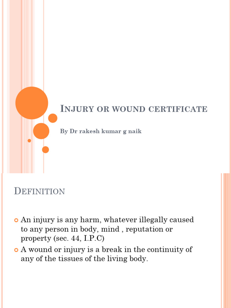 Medical Report on Injury Classification | PDF | Wound | Injury