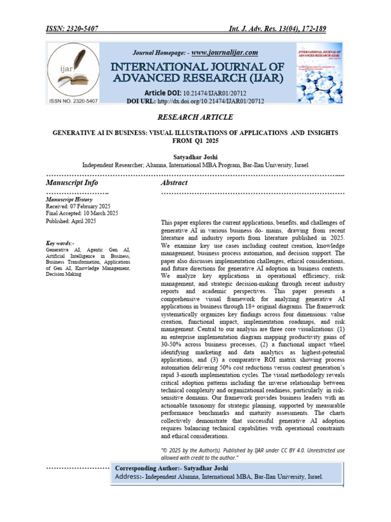 Generative AI Applications in Business | PDF | Artificial Intelligence ...