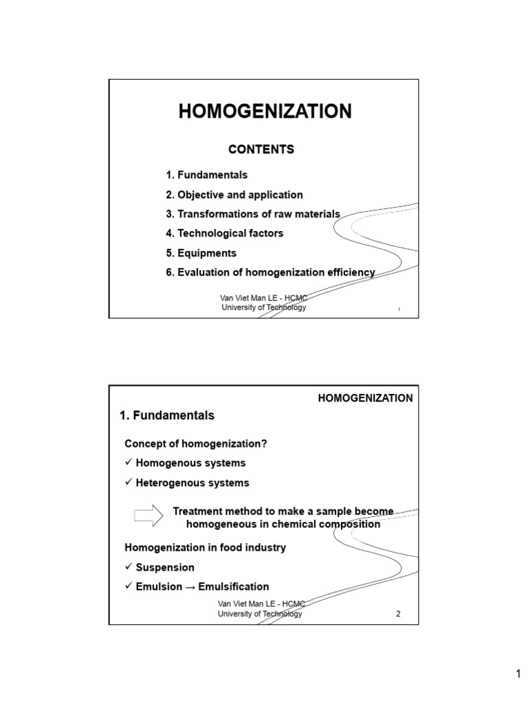 Homogenization Techniques in Food Processing | PDF | Emulsion | Colloid