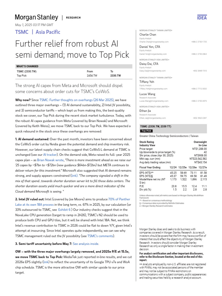 TSMC Stock Analysis: AI Demand Boost | PDF | Intel