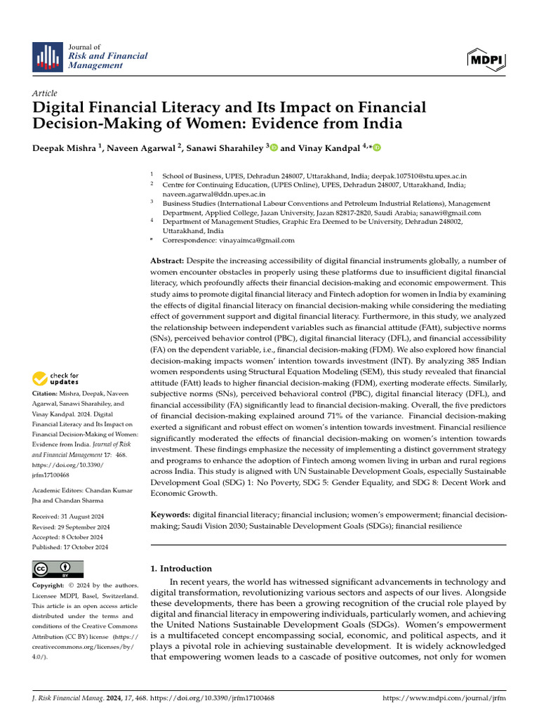 Impact of Digital Financial Literacy on Women's Decision-Making in ...