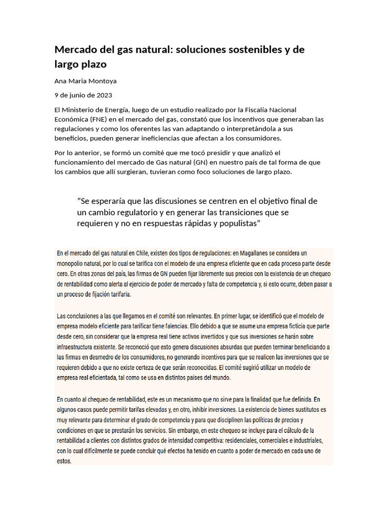 01 Mercado Del Gas Natural - Soluciones A Largo Plazo | PDF