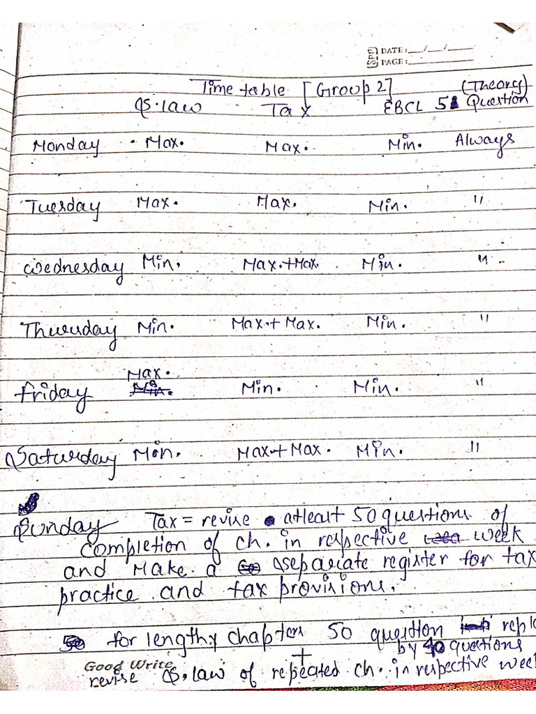 Time Table | PDF