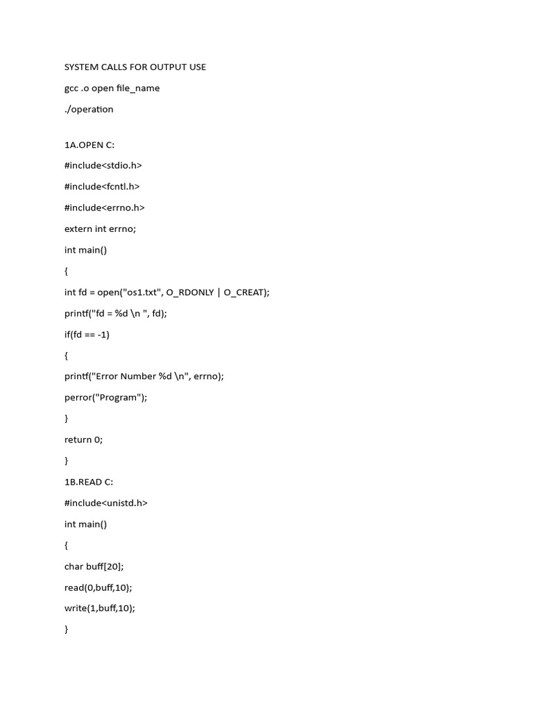 Linux System Calls and Process Management | PDF | Computing | Computer ...