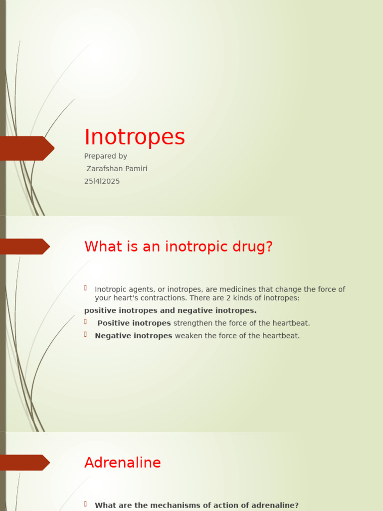 Inotropes | PDF