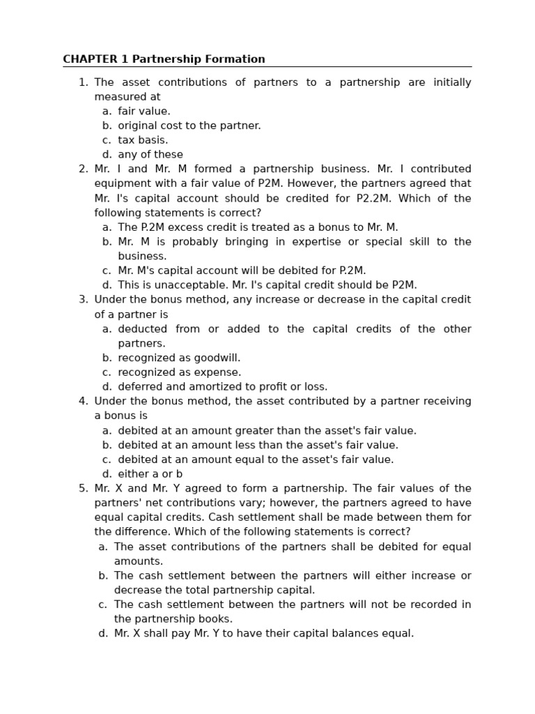 Partnership Formation and Operations Guide | PDF | Debits And Credits ...