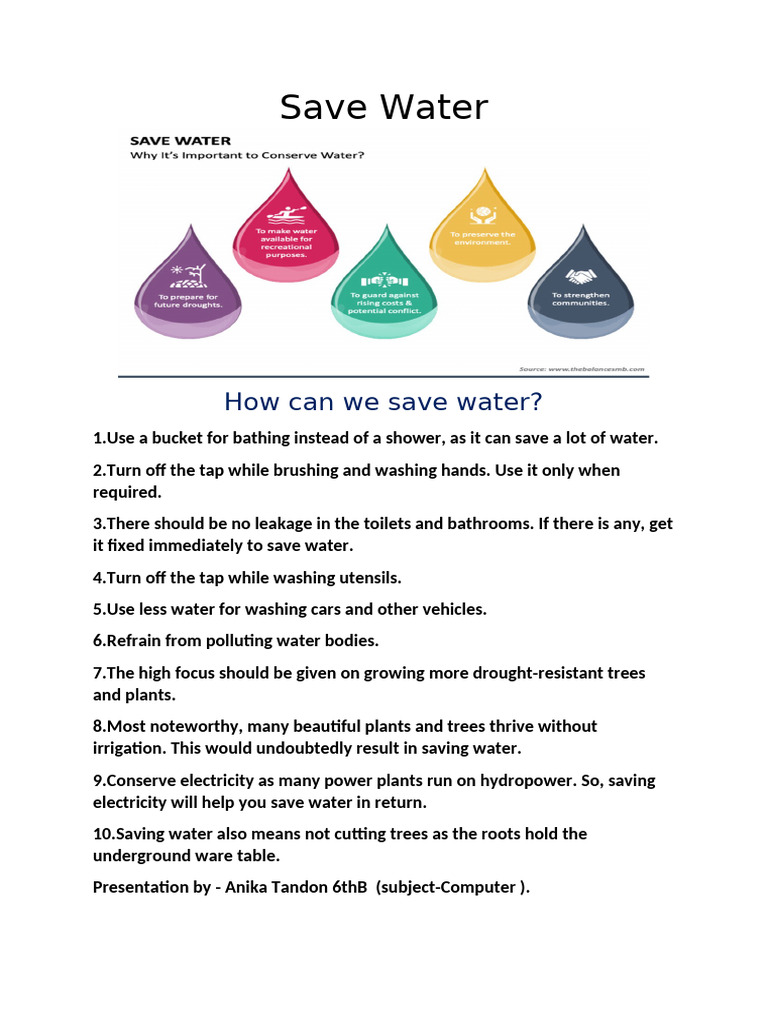 Save Water | PDF