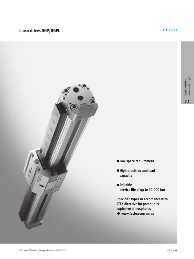 Linear Drives DGP/DGPL Overview | PDF | Piston | Electrical Connector