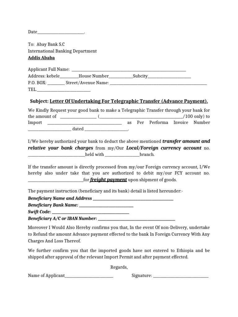 VESIBLE Undertaking For TT 1 | PDF