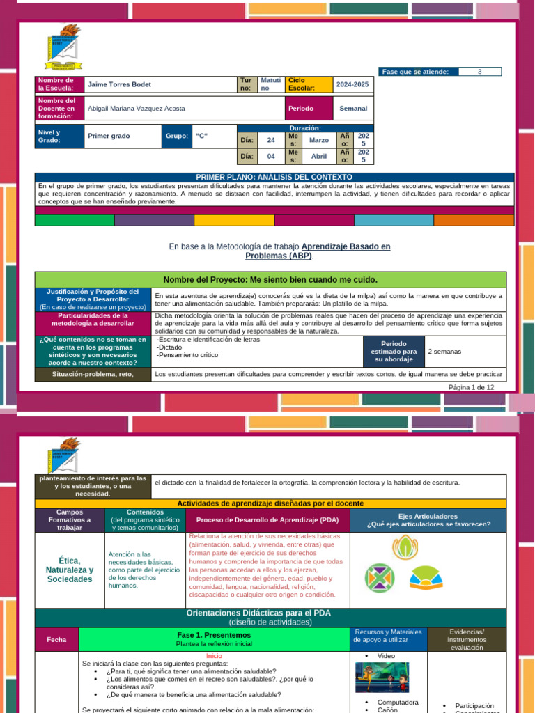 Formato Lleno de Planeacion de Preescolar Editorial MD 4s9pa3 | PDF ...