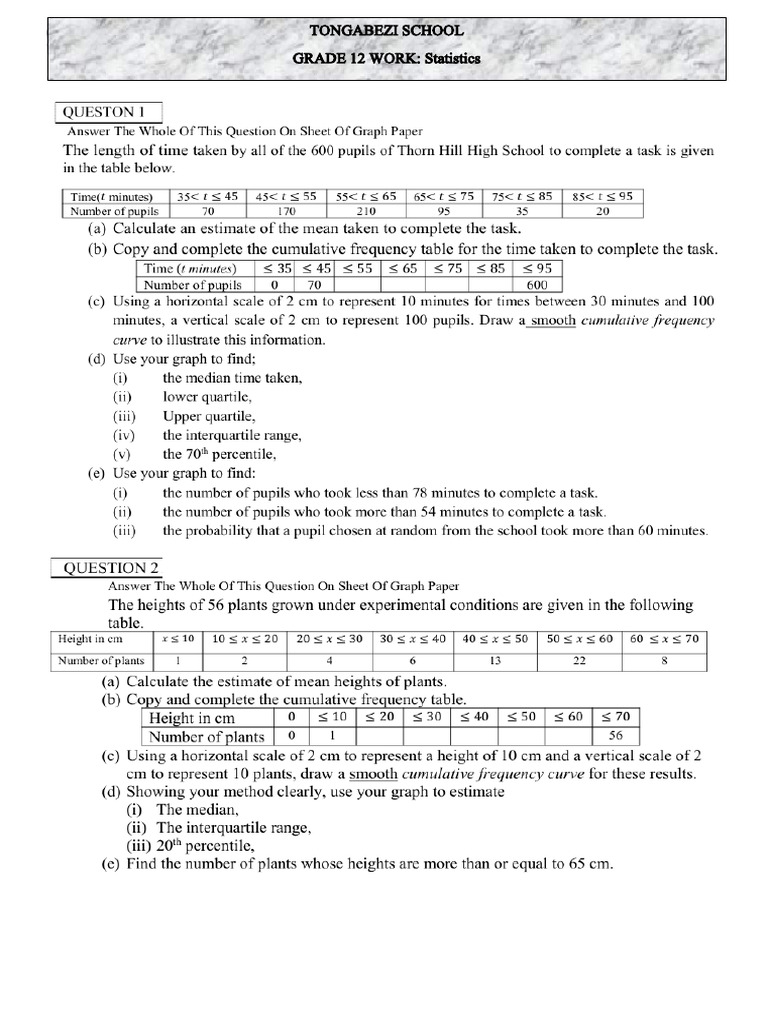 G12 Statistics | PDF