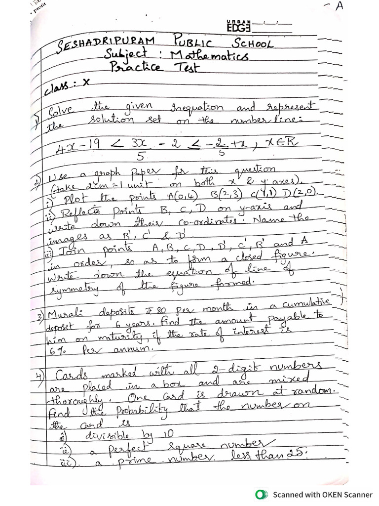 Class X Practice Test | PDF