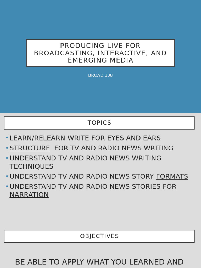Live Broadcasting News Writing Guide | PDF | News | Linguistics