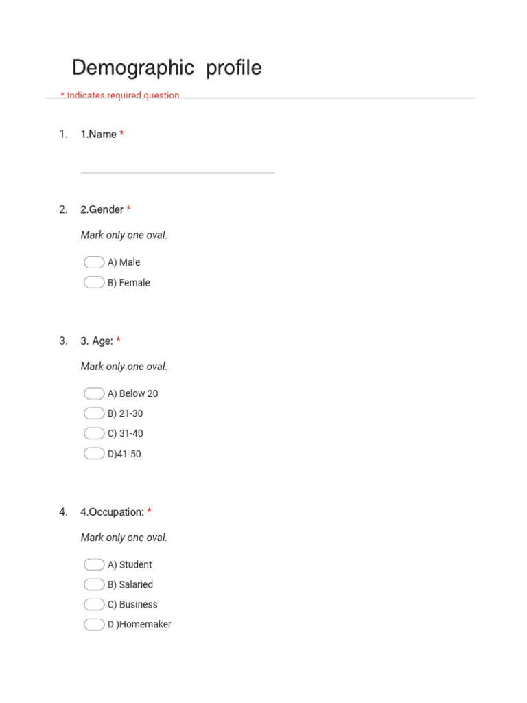 Demographic Profile - Google Forms | PDF | Brand | Business Process