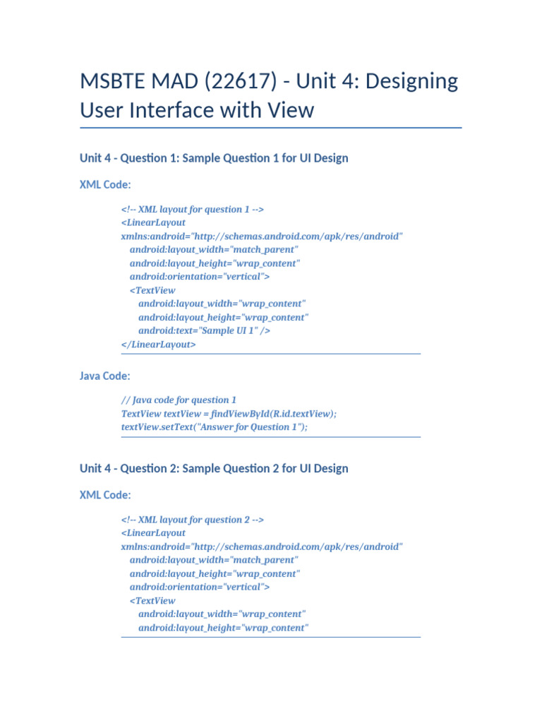 UI Design Samples for MSBTE Unit 4 | PDF | Computing | Software