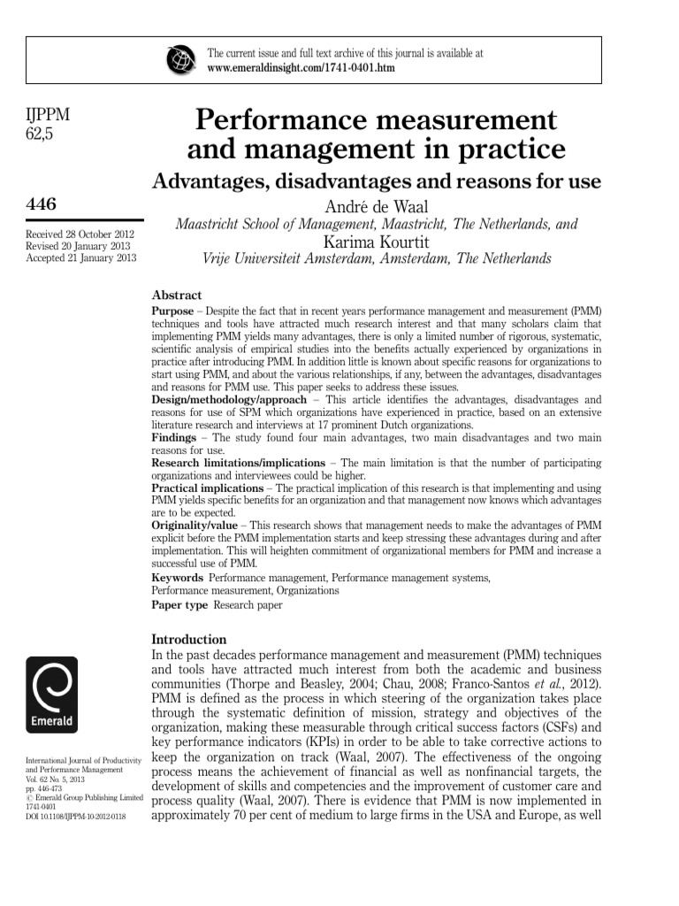 Benefits and Challenges of Performance Management | PDF | Goal Setting ...