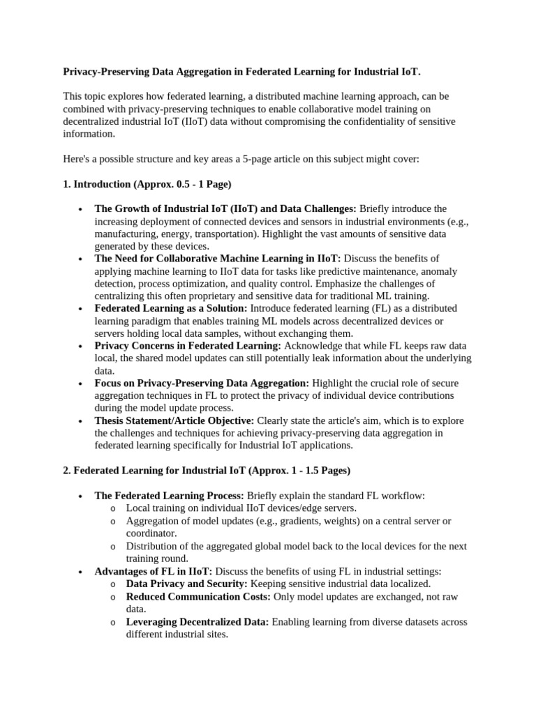 Privacy-Preserving Data Aggregation in Federated Learning For ...