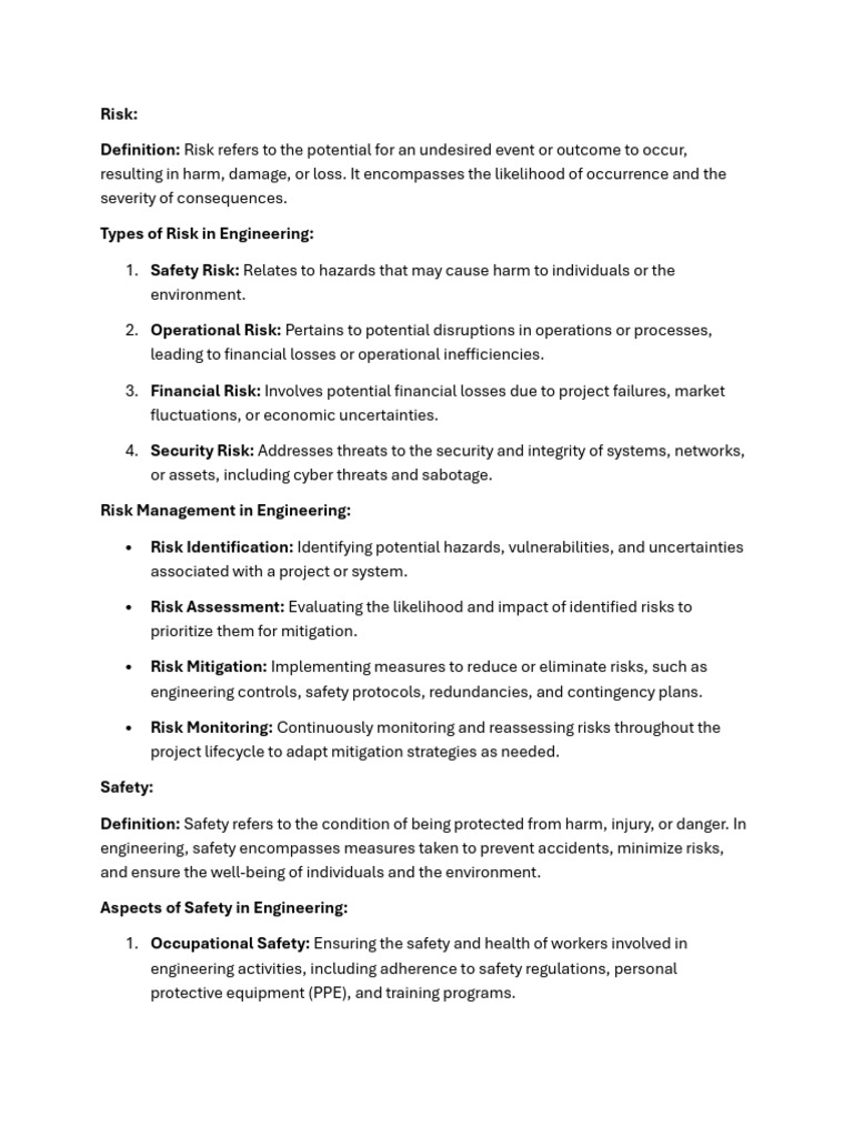 Understanding Risk and Safety in Engineering | PDF | Risk | Safety