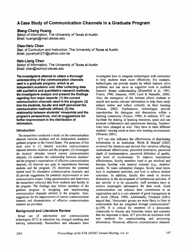 Graduate Program Communication Study | PDF | Communication ...
