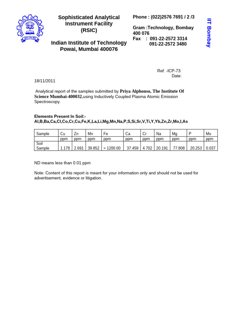 Sophisticated Analytical Instrument Facilit1 | PDF