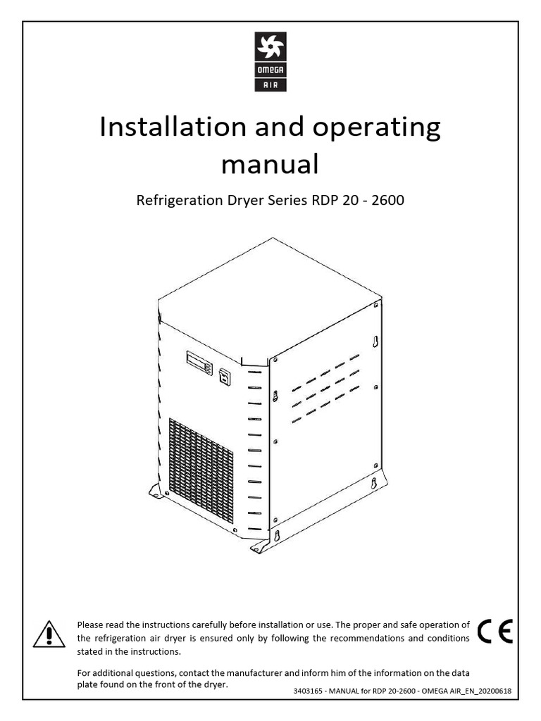 RDP Refrigeration Dryer Manual | PDF | Heat Exchanger | Clothes Dryer