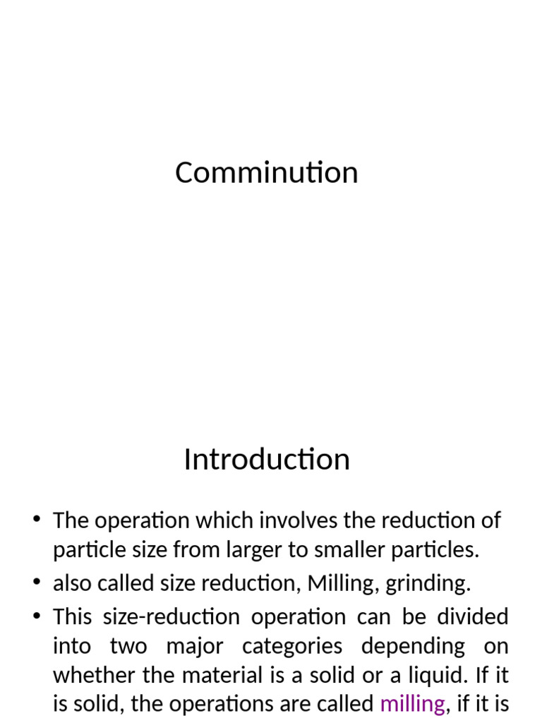 Comminution Techniques in Pharmaceutics | PDF | Mill (Grinding ...