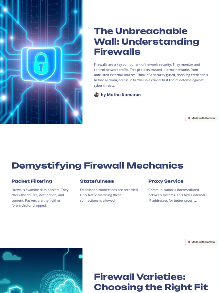 Firwall PPT (Muthu) | PDF | Firewall (Computing) | Computer Network